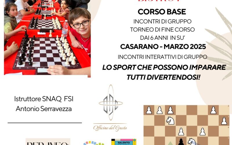 A Casarano un corso di scacchi per bambini e adulti