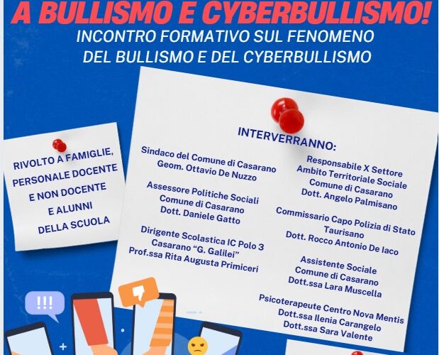 Polo 3: nel plesso di via Ruffano si discute di bullismo. A seguire, premiazione concorso Stem